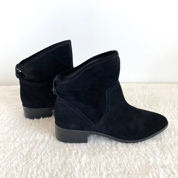 Lucky Brand Lollin Women's Pull-on Ankle Boots, Black Oiled Suede, Size 8.5 M - Picture 6 of 9